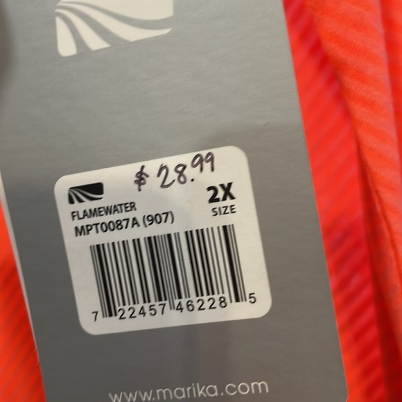 Marika Plus Size V Neck Shortsleeve Draped Athletic Shirt - Picture 3 of 3